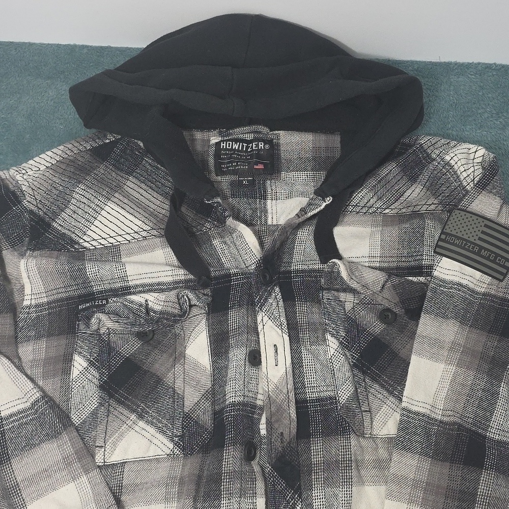 Howitzer Men's Black and Gray Hooded Jacket